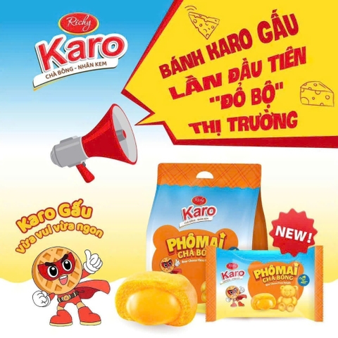 Bánh Karro gấu phô mai chà bông - Gói 2 bánh