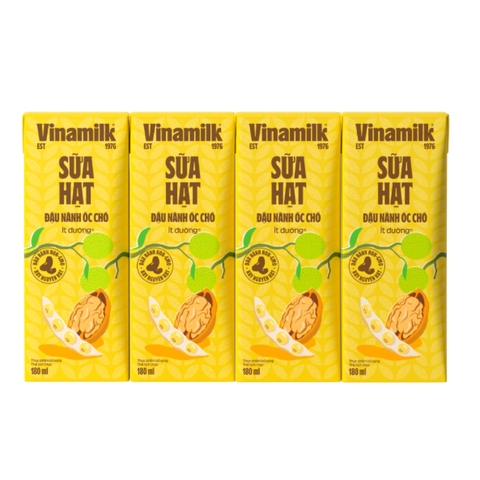 SỮA ĐẬU NÀNH ÓC CHÓ VINAMILK ít đường - HỘP 180ml