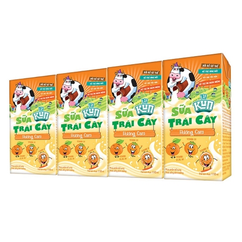 Sữa Kun trái cây hương cam - hộp 110ml