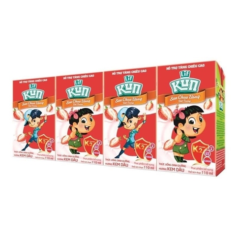 Sữa kun trái cây hương dâu - hộp 110ml