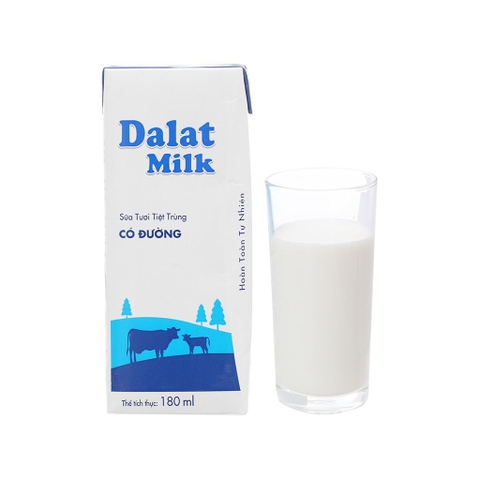 Sữa tươi tiệt trùng Dalat milk có đường  - Hộp 110ml
