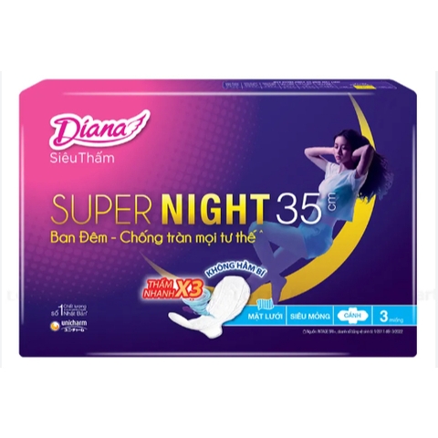 Băng vệ sinh Diana night đêm 35cm 3 miếng