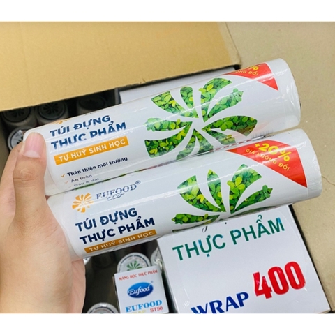 Cuộn đựng TP tự hủy 25cm*35cm Diệp Minh Xanh - Cuộn 0,5kg