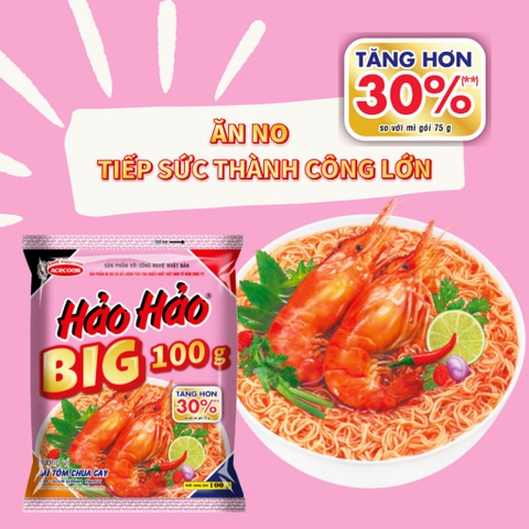 Mì hảo hảo tôm chua cay Big 100 - gói 100gr