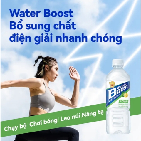 Nước uống điện giải Water boost vị chanh - Chai 555ml