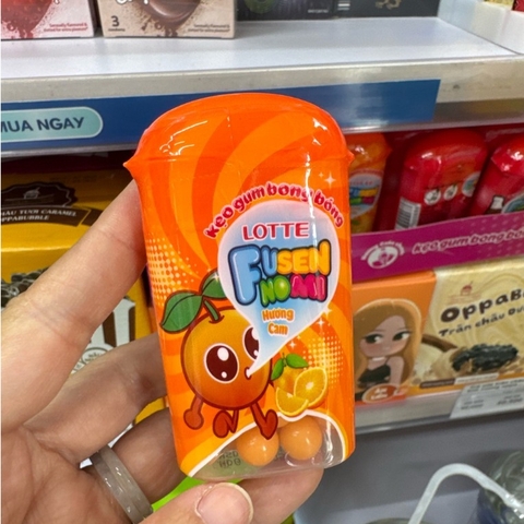 Kẹo gum bong bóng Lotte Fusen Nomi hương cam hũ 13,8g