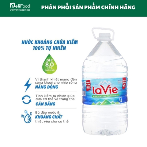 LaVie - Nước khoáng thiên nhiên Chai 5L
