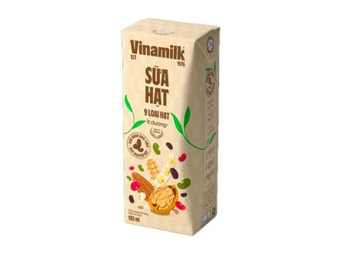 SỮA HẠT 9 LOẠI HẠT VINAMILK ít đường - Hộp 180ml