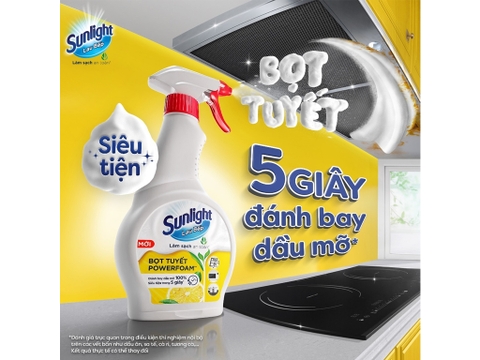 Xịt Lau Bếp SUNLIGHT Bọt Tuyết Powerfoam - chai 500ml