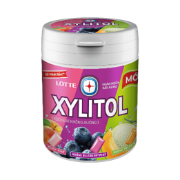 Kẹo Gum Không Đường Lotte Xylitol Hương Trái Cây Hỗn Hợp - Hũ 130.5g