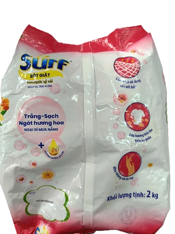 Surf bột giặt hương  nước xả vải - túi 2kg