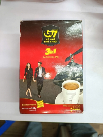 Cà phê thứ thiệt G7 hòa tan 3in1 - hộp 288g (18 gói x16g)