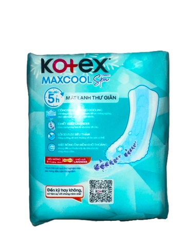 Băng vệ sinh Kotex maxcool spa siêu mỏng không cánh 23cm - bịch 9 miếng