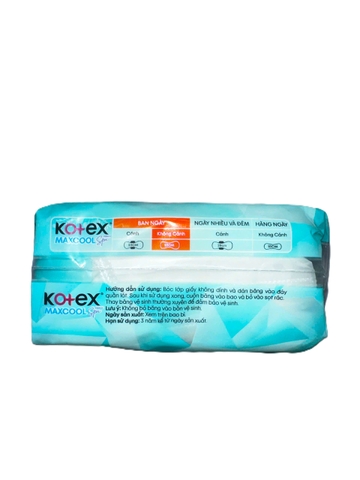 Băng vệ sinh Kotex maxcool spa siêu mỏng không cánh 23cm - bịch 9 miếng