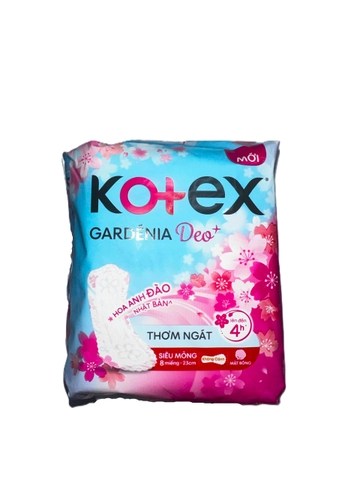 Băng vệ sinh Kotex hoa anh đào siêu mỏng Không Cánh 23cm - bịch 8 miếng