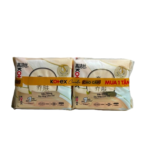 Băng vệ sinh Kotex Siêu Mỏng có cánh ban ngày 24cm - gói 7 miếng (mua 1 tặng 1)