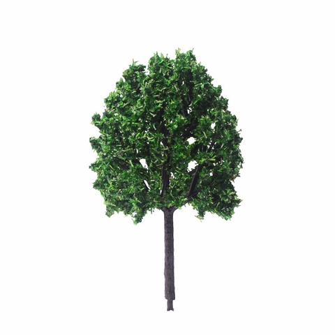 Mô hình cây xanh tán tròn (cây xà cừ, cây sấu) lá sợi nhựa trang trí sa bàn, tiểu cảnh, dollhouse