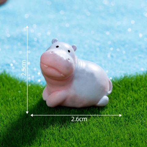 Mô hình Hà mã béo tròn trùng trục dễ thương trang trí tiểu cảnh, terrarium, DIY