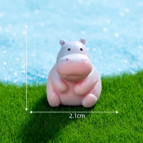 Mô hình Hà mã béo tròn trùng trục dễ thương trang trí tiểu cảnh, terrarium, DIY