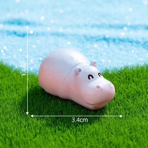 Mô hình Hà mã béo tròn trùng trục dễ thương trang trí tiểu cảnh, terrarium, DIY