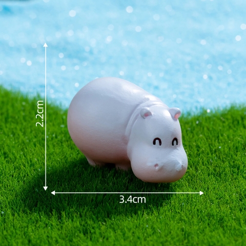 Mô hình Hà mã béo tròn trùng trục dễ thương trang trí tiểu cảnh, terrarium, DIY