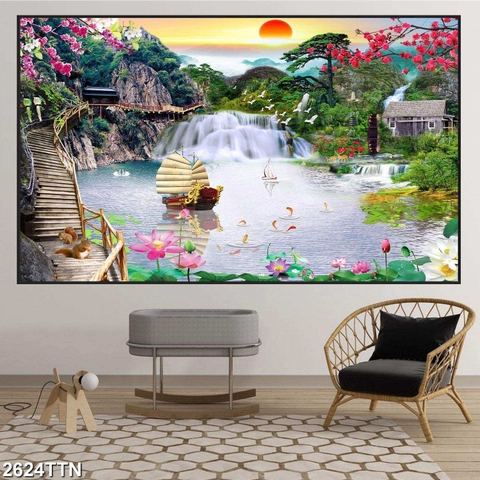 Tranh Sơn Thủy Ngang | Tranh Ngọc Việt - Đắk Lắk | Tranh Ngọc Việt - Xưởng Tranh Đẹp Buôn Ma Thuột (BMT) DakLak