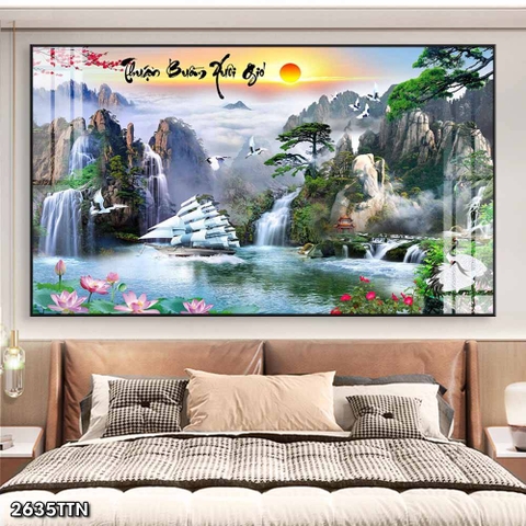 Tranh Sơn Thủy Ngang | Tranh Ngọc Việt - Đắk Lắk | Tranh Ngọc Việt - Xưởng Tranh Đẹp Buôn Ma Thuột (BMT) DakLak