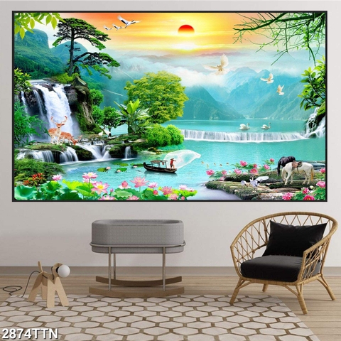 Tranh Sơn Thủy Ngang | Tranh Ngọc Việt - Đắk Lắk | Tranh Ngọc Việt - Xưởng Tranh Đẹp Buôn Ma Thuột (BMT) DakLak