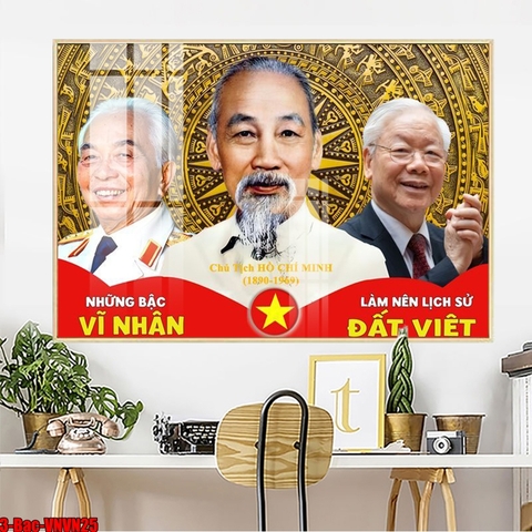 Tranh Bác Hồ - Bác Giáp - Bác Trọng | Tranh Ngọc Việt - Đắk Lắk | Tranh Ngọc Việt - Xưởng Tranh Đẹp Buôn Ma Thuột (BMT) DakLak