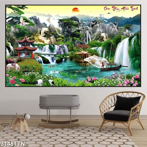 Tranh Sơn Thủy Ngang | Tranh Ngọc Việt - Đắk Lắk | Tranh Ngọc Việt - Xưởng Tranh Đẹp Buôn Ma Thuột (BMT) DakLak