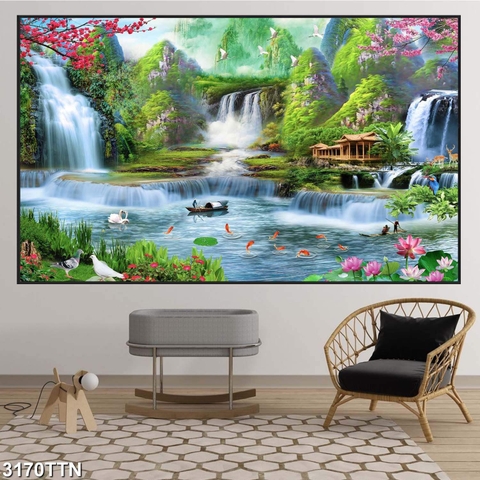 Tranh Sơn Thủy Ngang | Tranh Ngọc Việt - Đắk Lắk | Tranh Ngọc Việt - Xưởng Tranh Đẹp Buôn Ma Thuột (BMT) DakLak