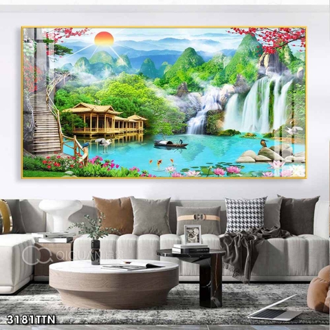 Tranh Sơn Thủy Ngang | Tranh Ngọc Việt - Đắk Lắk | Tranh Ngọc Việt - Xưởng Tranh Đẹp Buôn Ma Thuột (BMT) DakLak