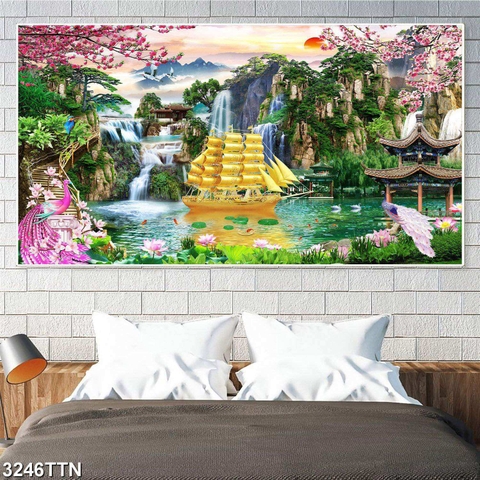 Tranh Sơn Thủy Ngang | Tranh Ngọc Việt - Đắk Lắk | Tranh Ngọc Việt - Xưởng Tranh Đẹp Buôn Ma Thuột (BMT) DakLak