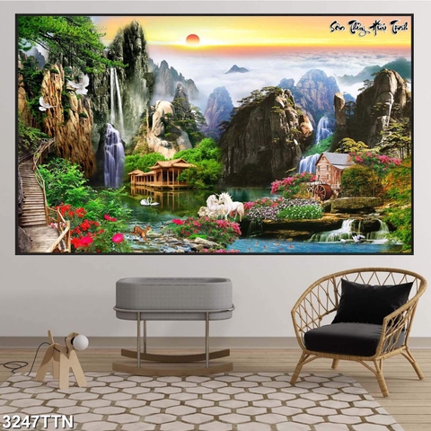 Tranh Sơn Thủy Ngang | Tranh Ngọc Việt - Đắk Lắk | Tranh Ngọc Việt - Xưởng Tranh Đẹp Buôn Ma Thuột (BMT) DakLak