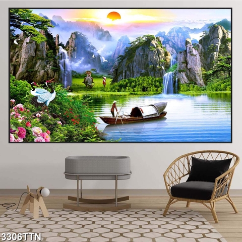 Tranh Sơn Thủy Ngang | Tranh Ngọc Việt - Đắk Lắk | Tranh Ngọc Việt - Xưởng Tranh Đẹp Buôn Ma Thuột (BMT) DakLak