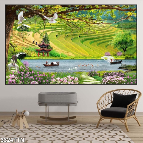 Tranh Ruộng Bậc Thang | Tranh Ngọc Việt - Đắk Lắk | Tranh Ngọc Việt - Xưởng Tranh Đẹp Buôn Ma Thuột (BMT) DakLak
