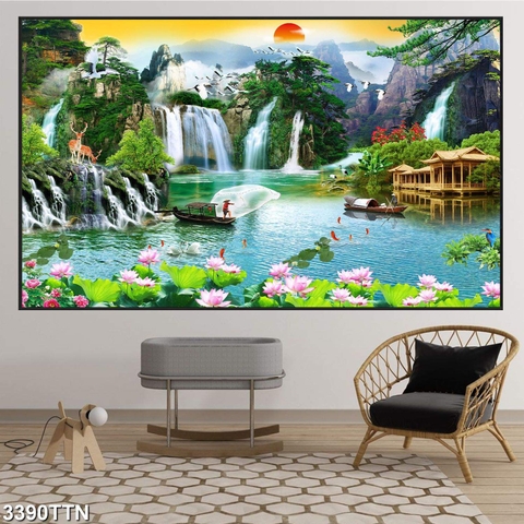 Tranh Sơn Thủy Ngang | Tranh Ngọc Việt - Đắk Lắk | Tranh Ngọc Việt - Xưởng Tranh Đẹp Buôn Ma Thuột (BMT) DakLak