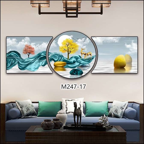 Bộ 3 Tranh Tròn Khuyết | Tranh Ngọc Việt - Đắk Lắk | Tranh Ngọc Việt - Xưởng Tranh Đẹp Buôn Ma Thuột (BMT) DakLak