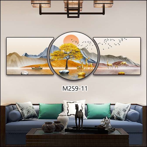 Bộ 3 Tranh Tròn Khuyết | Tranh Ngọc Việt - Đắk Lắk | Tranh Ngọc Việt - Xưởng Tranh Đẹp Buôn Ma Thuột (BMT) DakLak