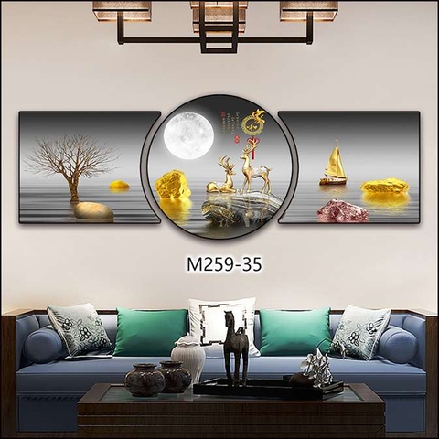 Bộ 3 Tranh Tròn Khuyết | Tranh Ngọc Việt - Đắk Lắk | Tranh Ngọc Việt - Xưởng Tranh Đẹp Buôn Ma Thuột (BMT) DakLak