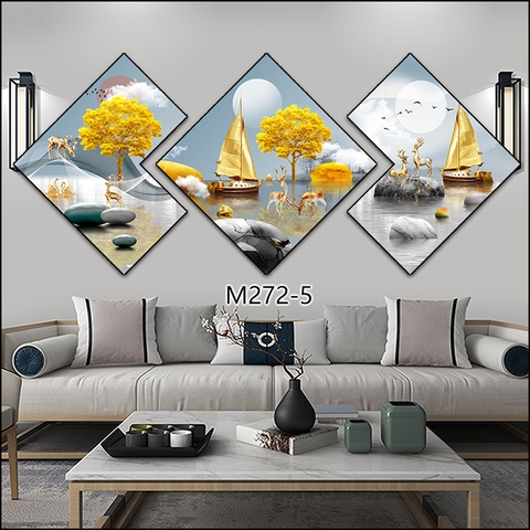 Bộ 3 Tranh Thoi Khuyết | Tranh Ngọc Việt - Đắk Lắk | Tranh Ngọc Việt - Xưởng Tranh Đẹp Buôn Ma Thuột (BMT) DakLak