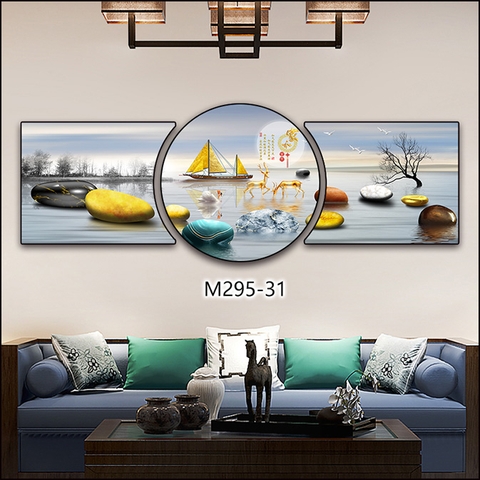 Bộ 3 Tranh Tròn Khuyết | Tranh Ngọc Việt - Đắk Lắk | Tranh Ngọc Việt - Xưởng Tranh Đẹp Buôn Ma Thuột (BMT) DakLak