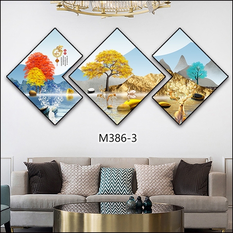 Bộ 3 Tranh Thoi Khuyết | Tranh Ngọc Việt - Đắk Lắk | Tranh Ngọc Việt - Xưởng Tranh Đẹp Buôn Ma Thuột (BMT) DakLak