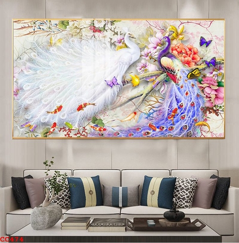 Tranh Chim Công Đẹp | Tranh Ngọc Việt - Đắk Lắk | Tranh Ngọc Việt - Xưởng Tranh Đẹp Buôn Ma Thuột (BMT) DakLak