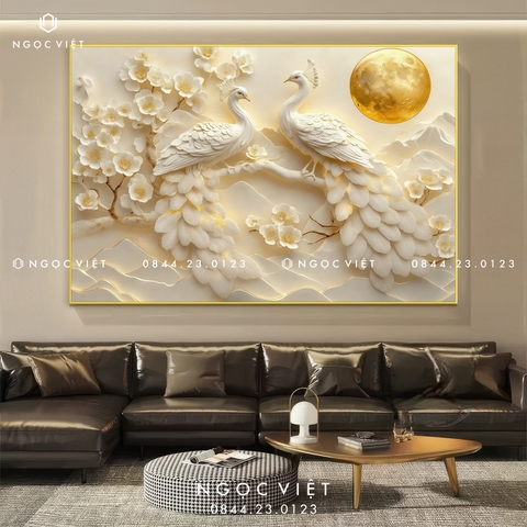 Tranh Chim Công Đẹp | Tranh Ngọc Việt - Đắk Lắk | Tranh Ngọc Việt - Xưởng Tranh Đẹp Buôn Ma Thuột (BMT) DakLak