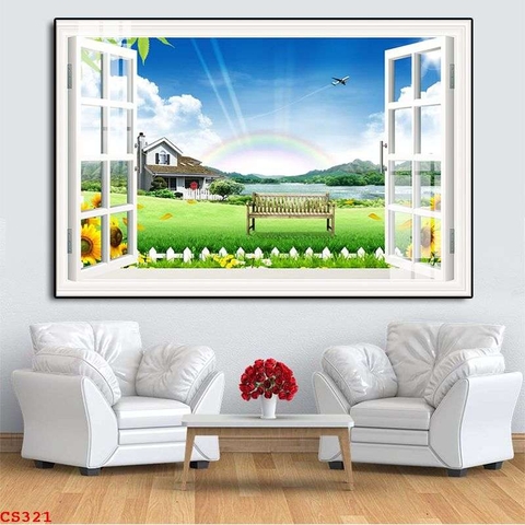 Tranh Cửa Sổ 3D Đẹp | Tranh Ngọc Việt - Đắk Lắk | Tranh Ngọc Việt - Xưởng Tranh Đẹp Buôn Ma Thuột (BMT) DakLak