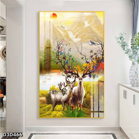 Tranh Hươu Tài Lộc | Tranh Ngọc Việt - Đắk Lắk | Tranh Ngọc Việt - Xưởng Tranh Đẹp Buôn Ma Thuột (BMT) DakLak