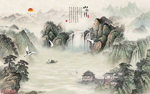 Tranh Thủy Mặc Trung Hoa | Tranh Ngọc Việt - Đắk Lắk | Tranh Ngọc Việt - Xưởng Tranh Đẹp Buôn Ma Thuột (BMT) DakLak