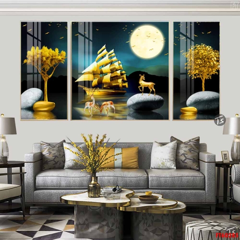 Tranh Hươu Tài Lộc | Tranh Ngọc Việt - Đắk Lắk | Tranh Ngọc Việt - Xưởng Tranh Đẹp Buôn Ma Thuột (BMT) DakLak