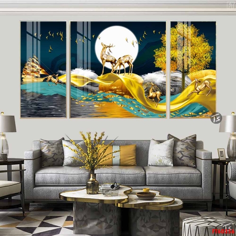 Tranh Hươu Tài Lộc | Tranh Ngọc Việt - Đắk Lắk | Tranh Ngọc Việt - Xưởng Tranh Đẹp Buôn Ma Thuột (BMT) DakLak